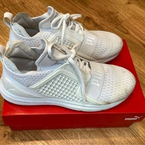 Puma men’s white sneakers size 9.